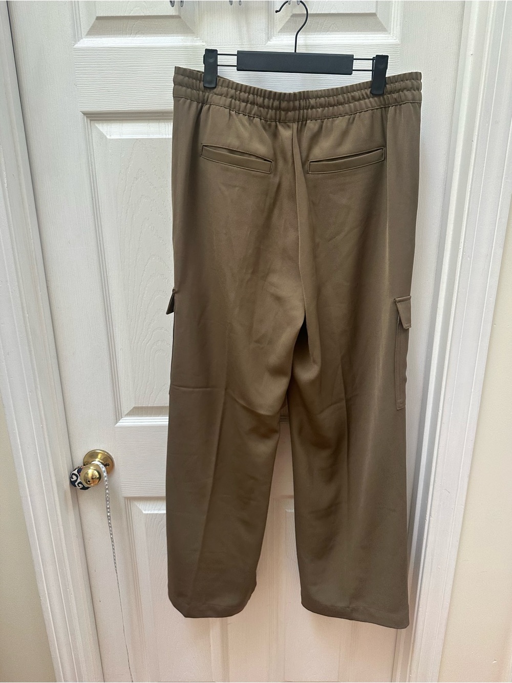 Banana republic Cargo wide leg Sweatpants Brown olive green drawstring M - Picture 4 of 4